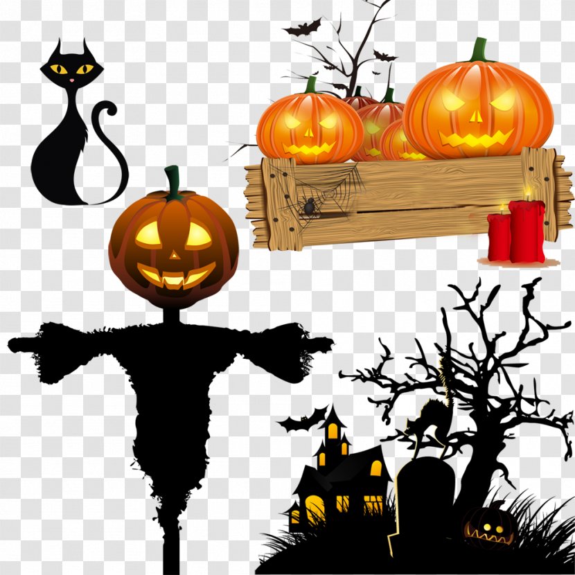 Halloween Pumpkin Drinking Straw Paper - Lighting - Elements Transparent PNG