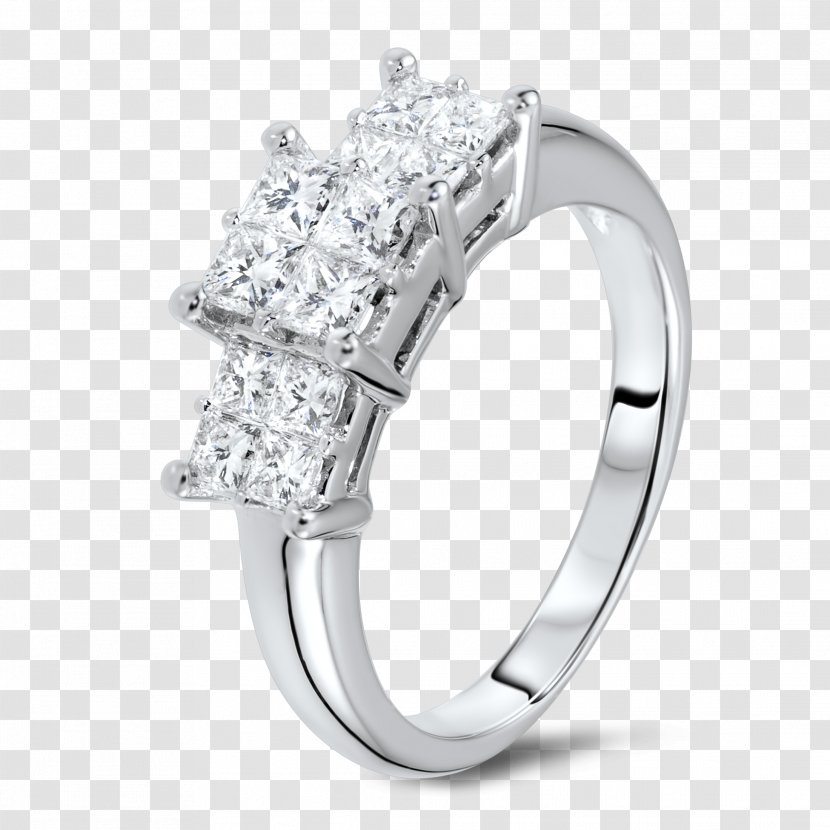 Wedding Ring Princess Cut Engagement Diamond - Rings Transparent PNG