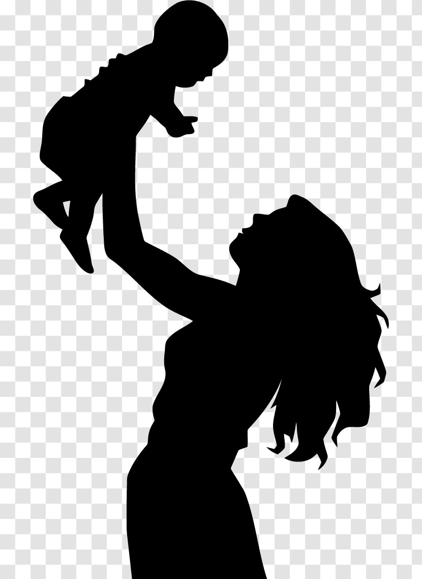Silhouette Mother Child Drawing Clip Art - Human Behavior Transparent PNG