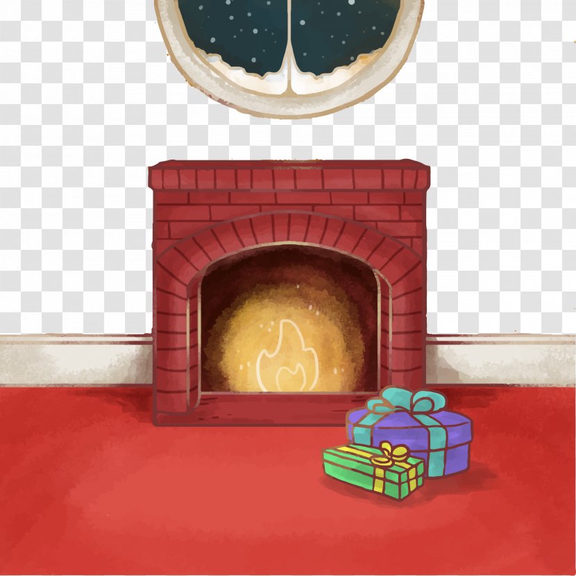 Christmas Chimney Fireplace Furnace - New Year - Drawing Vector Transparent PNG