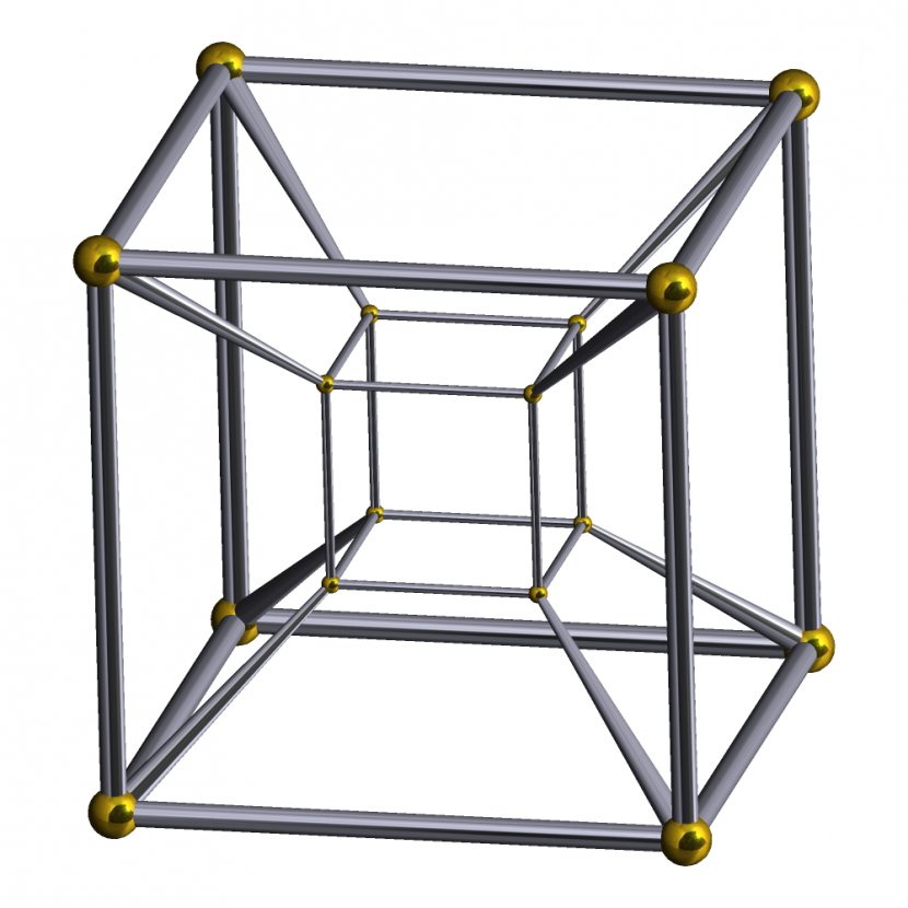 Tesseract Four-dimensional Space Hypercube Three-dimensional - Mathematics - Cube Transparent PNG