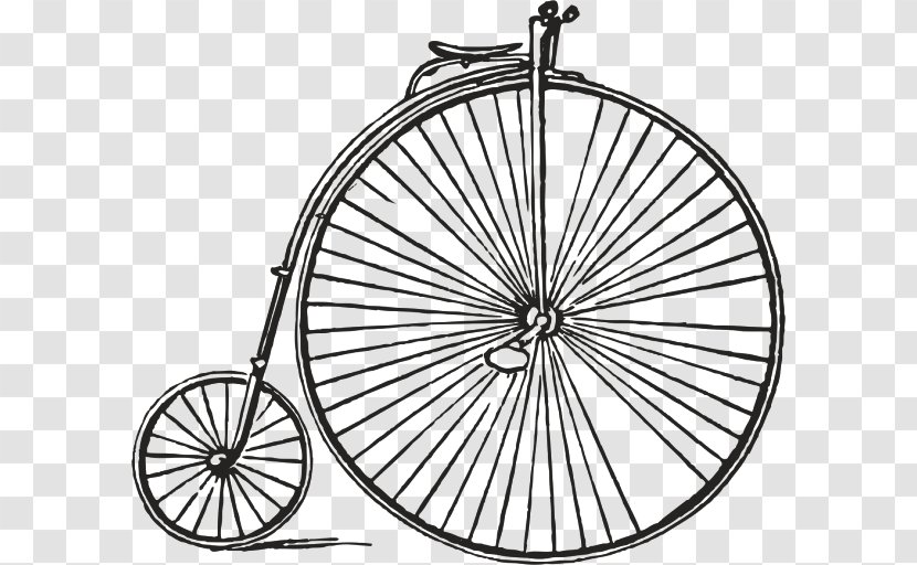 Bicycle Cycling Penny-farthing Clip Art - Black And White Transparent PNG