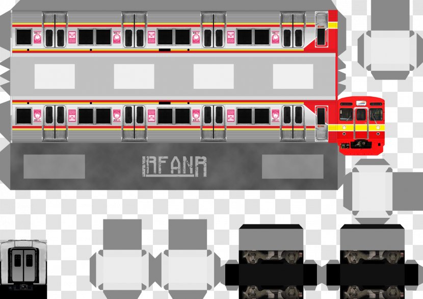 Kereta Commuter Indonesia Paper 203 Series Train Tokyu 8500 - Model Transparent PNG