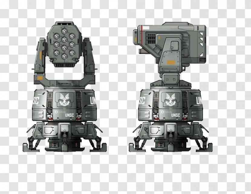 Halo: Reach Missile Turret Weapon Gun - Concept Art - Tiny Robot Transparent PNG