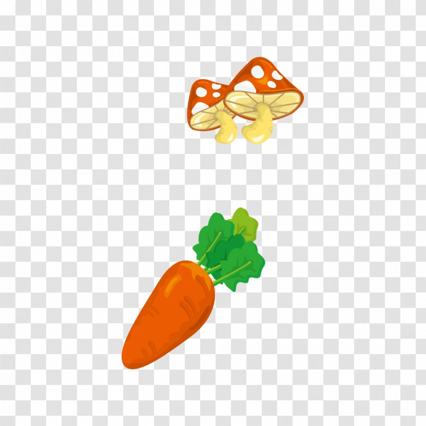 LINE Font - Food - Vector Mushrooms And Carrots Transparent PNG