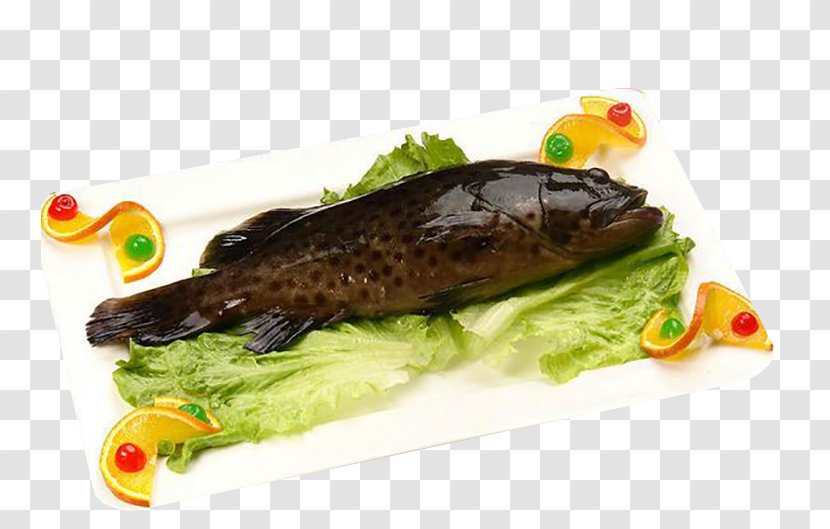 Fish Giant Grouper Food Humpback Braising - Cooking - The Spotted On Plate Transparent PNG