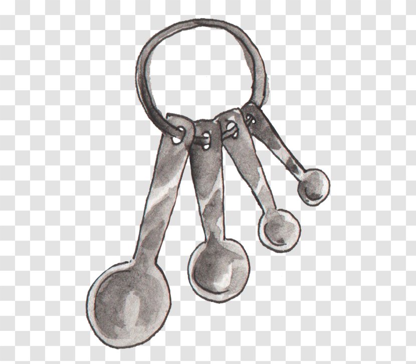 Spoon Keychain - Measuring - Hand-painted Key Ring Transparent PNG