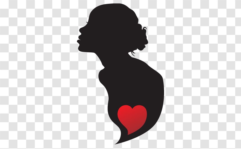 Silhouette Icon - A Woman's Heart Transparent PNG