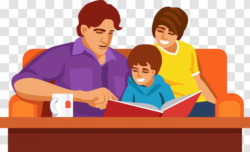 Family Reading Happiness Book - Parenting - Children Books Transparent PNG