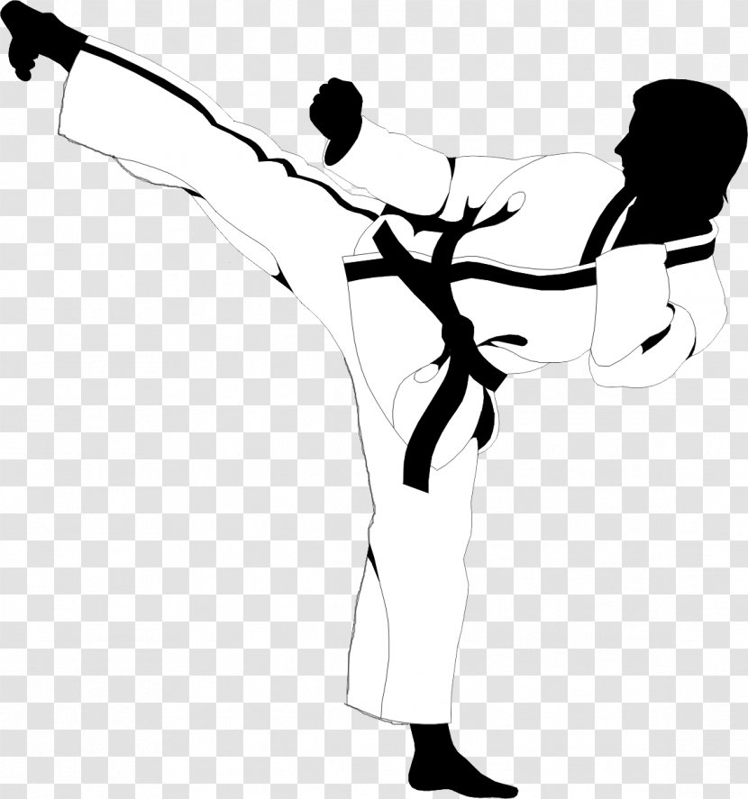 Karate Martial Arts Flying Kick Sport - Silhouette Transparent PNG
