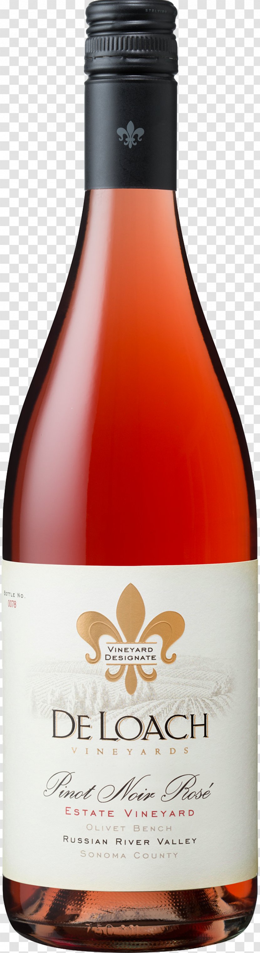 Pinot Noir DeLoach Vineyards Wine Russian River Valley AVA Zinfandel - Bottle Transparent PNG