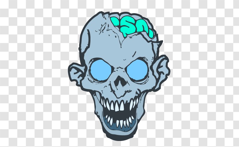 Bone Skull Head Turquoise Jaw - Logo Transparent PNG