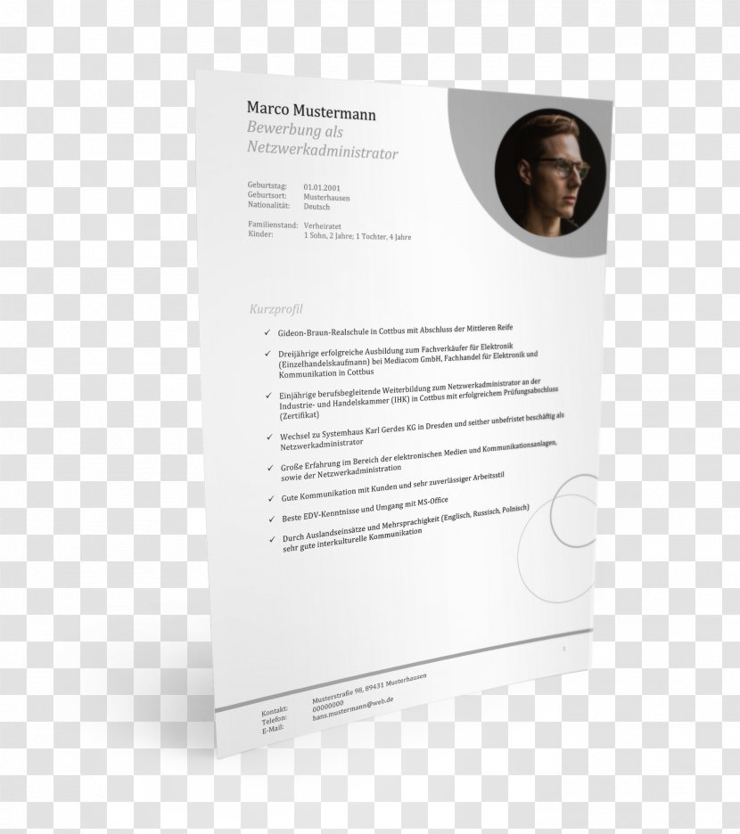 Application For Employment Template Curriculum Vitae Muster Cover Letter - Information Technology - Administrator Transparent PNG