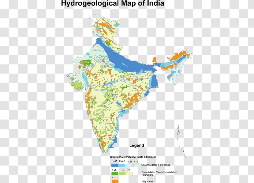 Groundwater Map Hydrogeology India - Solar Energy Resources Transparent PNG