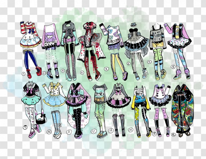 Drawing Clothing Model Sheet Art - Fairy Kei Transparent PNG