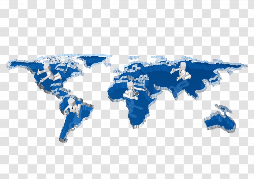 Business Computer Network Service Sports Management Worldwide Sales - Blue - Sense Of Three-dimensional Villain And The World Map Transparent PNG