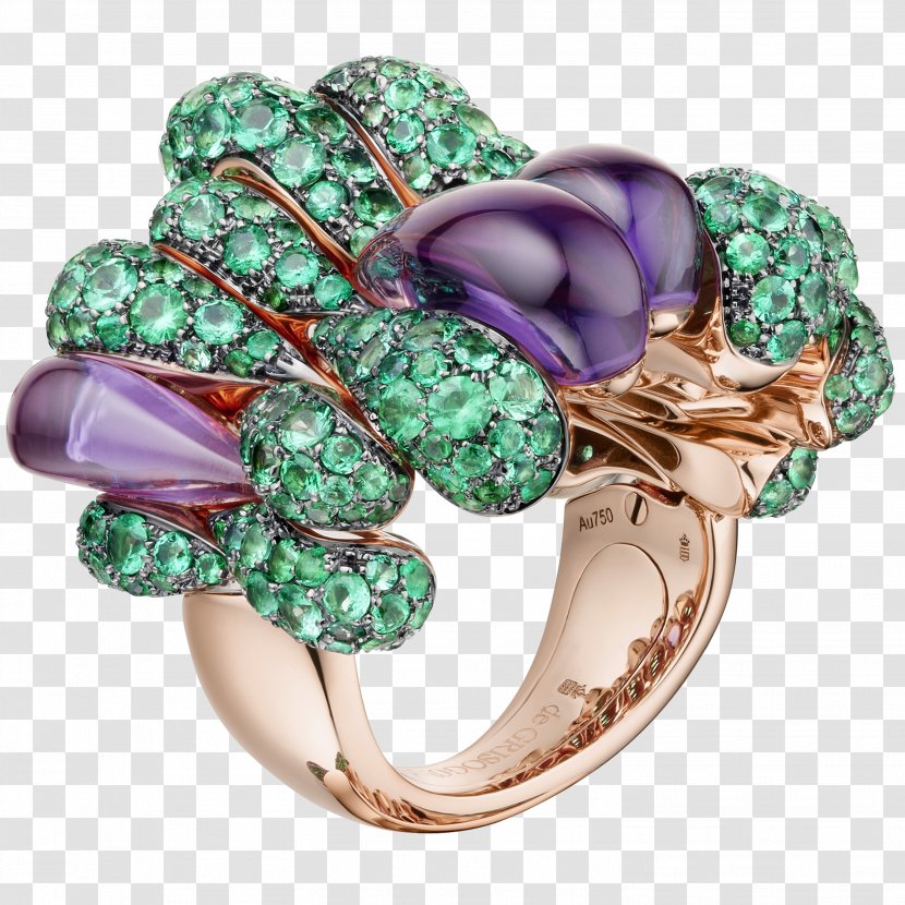 Jewellery De Grisogono Ring Emerald Gemstone - Turquoise Transparent PNG