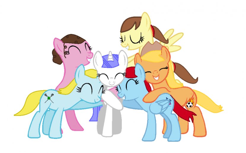 Pony Cartoon Hug Clip Art - Heart - Group Of Friends Hugging Clipart Transparent PNG