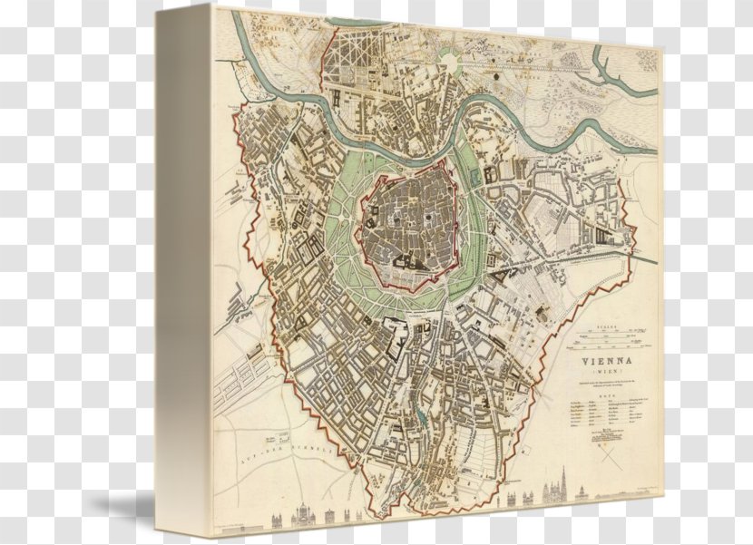 Vienna Map Canvas Print Art - Printing Transparent PNG