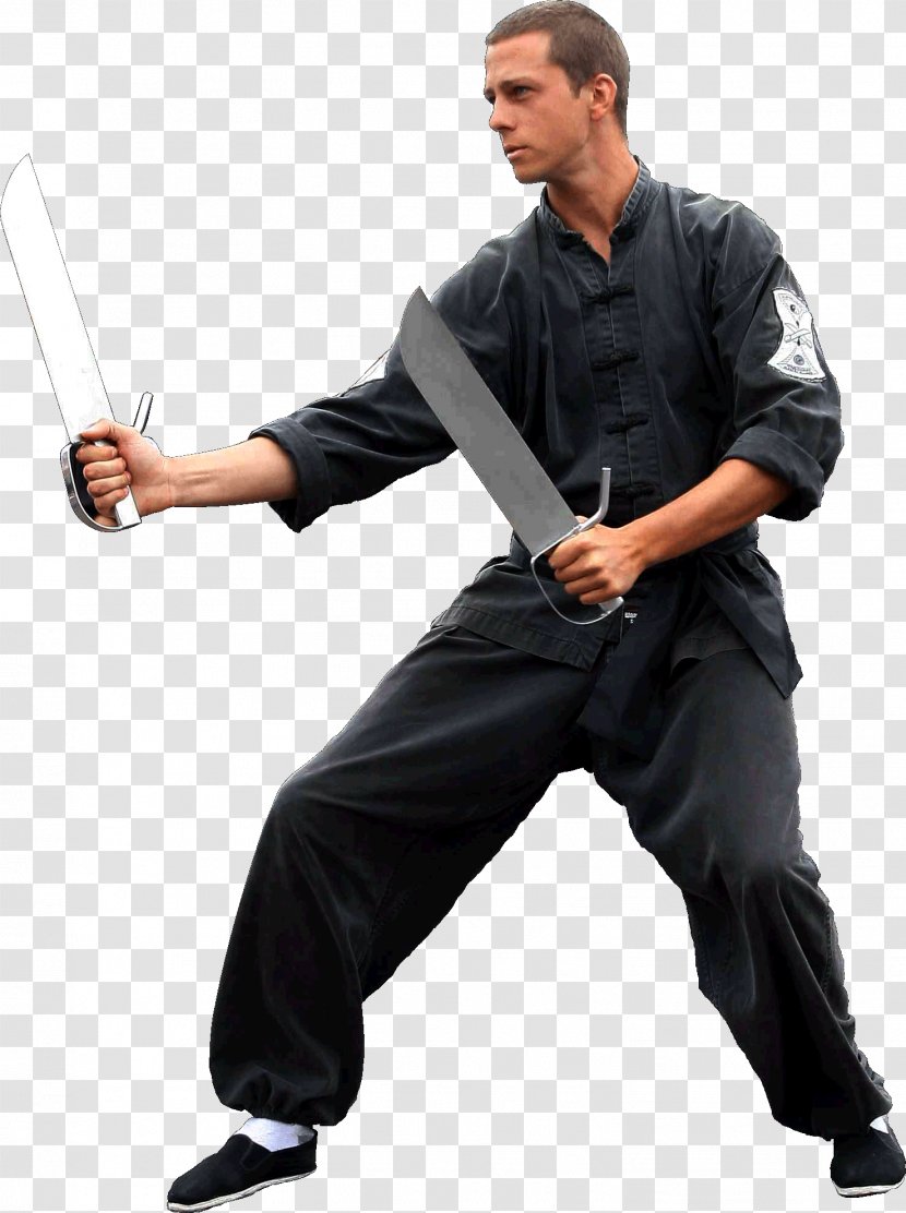 Wing Chun Knife Butterfly Sword Mu Ren Zhuang Kung Fu - Uniform Transparent PNG