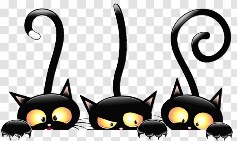 Black Cat Clip Art Small To Medium-sized Cats Whiskers - Tail Fictional Character Transparent PNG