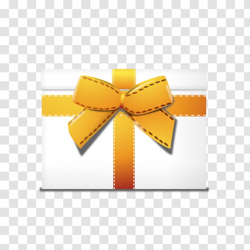Yellow Gift Box Shoelace Knot - Bow Transparent PNG