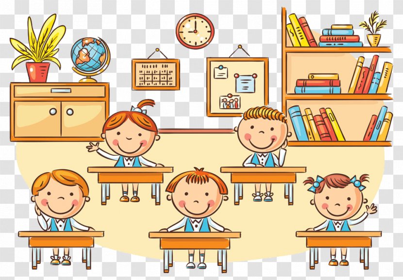 Student Classroom Cartoon Clip Art - Area - School Children Transparent PNG