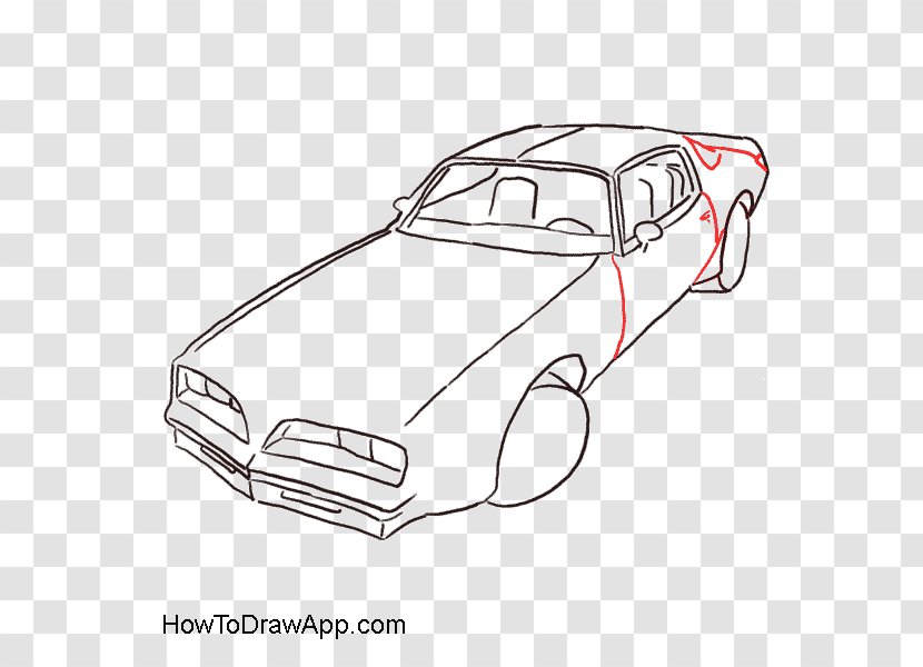 Pontiac Firebird Car Line Art Drawing - How To Draw A Mouse - Dividing Pattern Transparent PNG