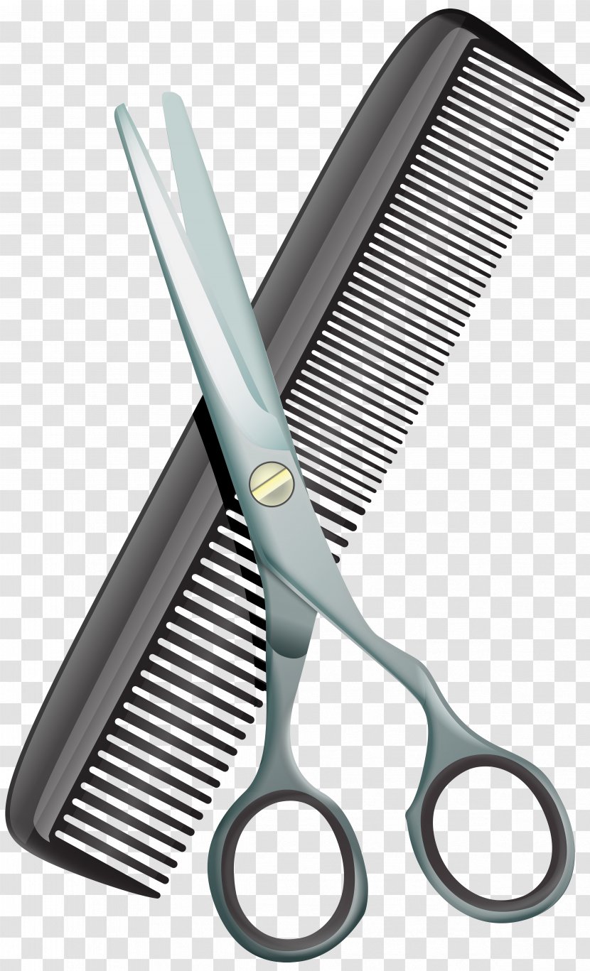 Comb Scissors Hair-cutting Shears Clip Art - Tool - And Image Transparent PNG