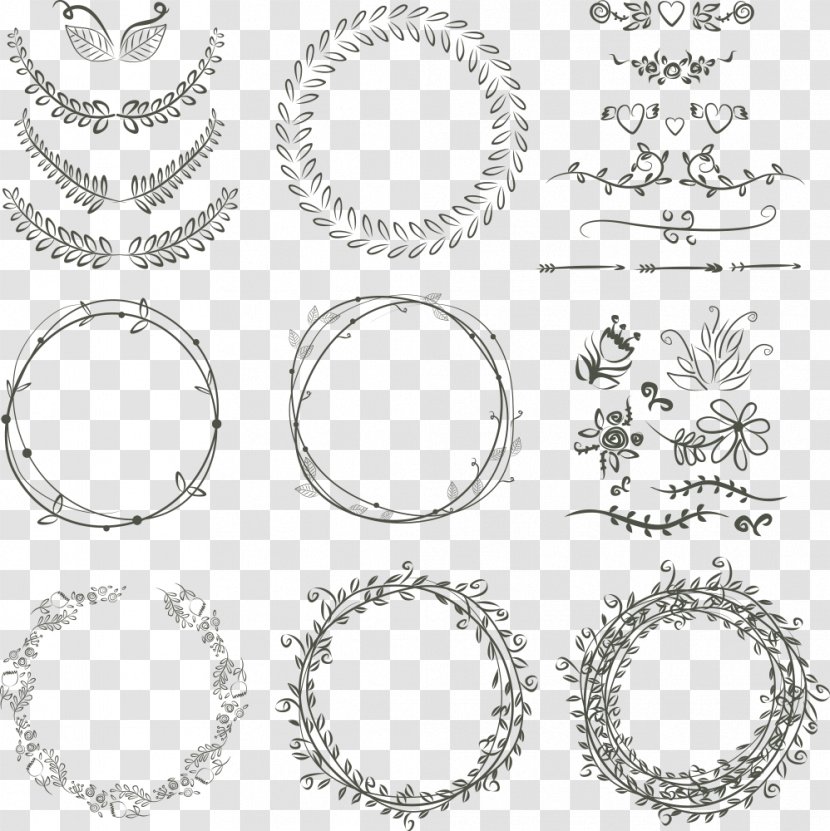 Laurel Wreath Wedding Invitation Drawing - Point - Vector Flowers Ring Transparent PNG
