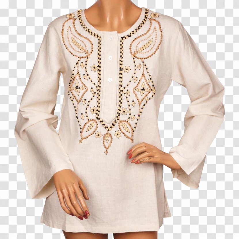 Blouse Sleeve Dress Neck - White Transparent PNG