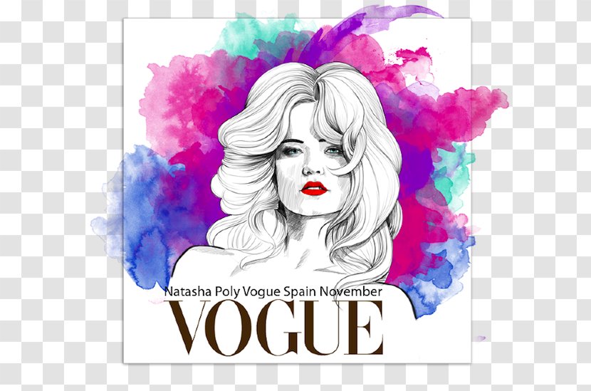 Vogue Magazine Cover Art Clip - Flower - Illustration Fashion Woman Transparent PNG
