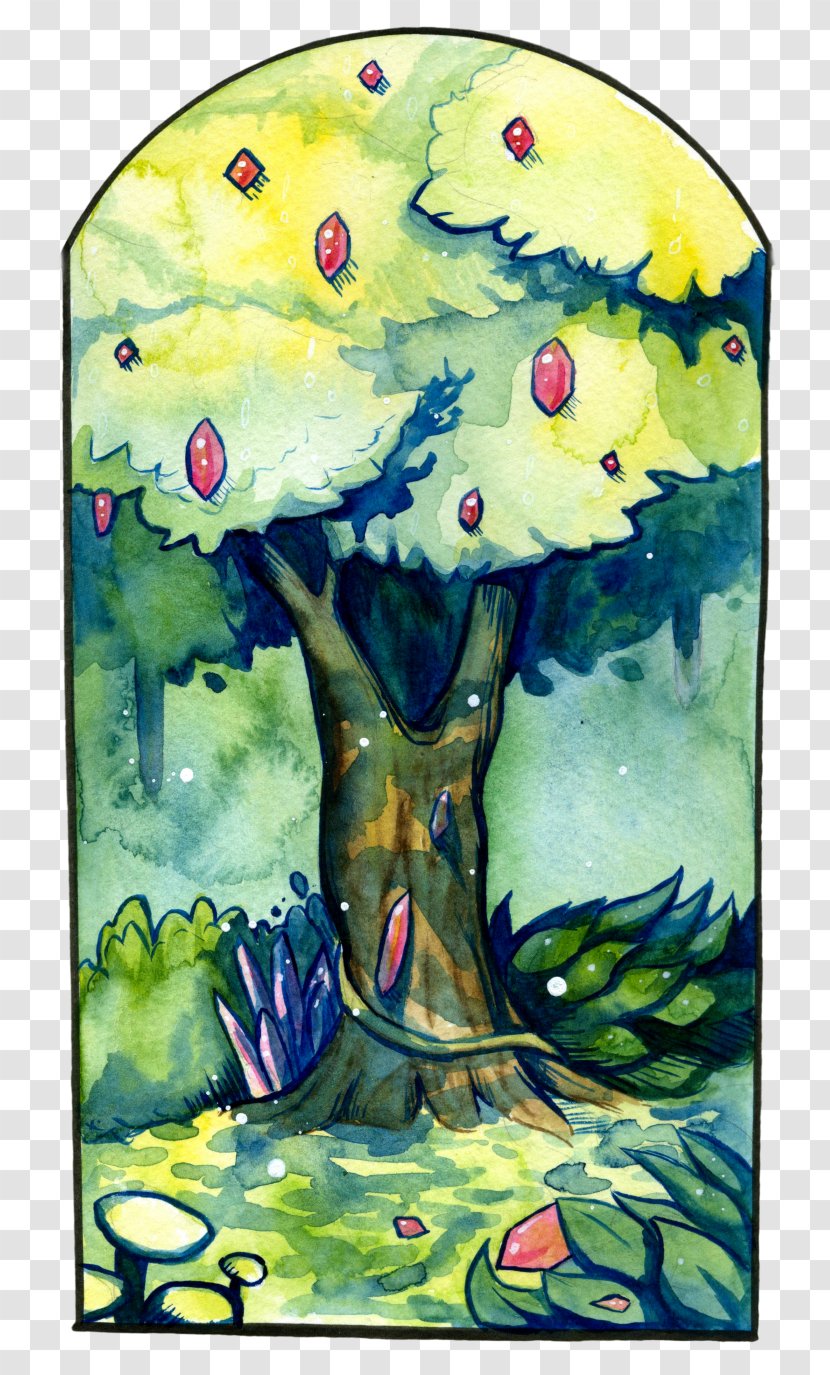 Watercolor Painting Tree Visual Arts - Legendary Creature Transparent PNG