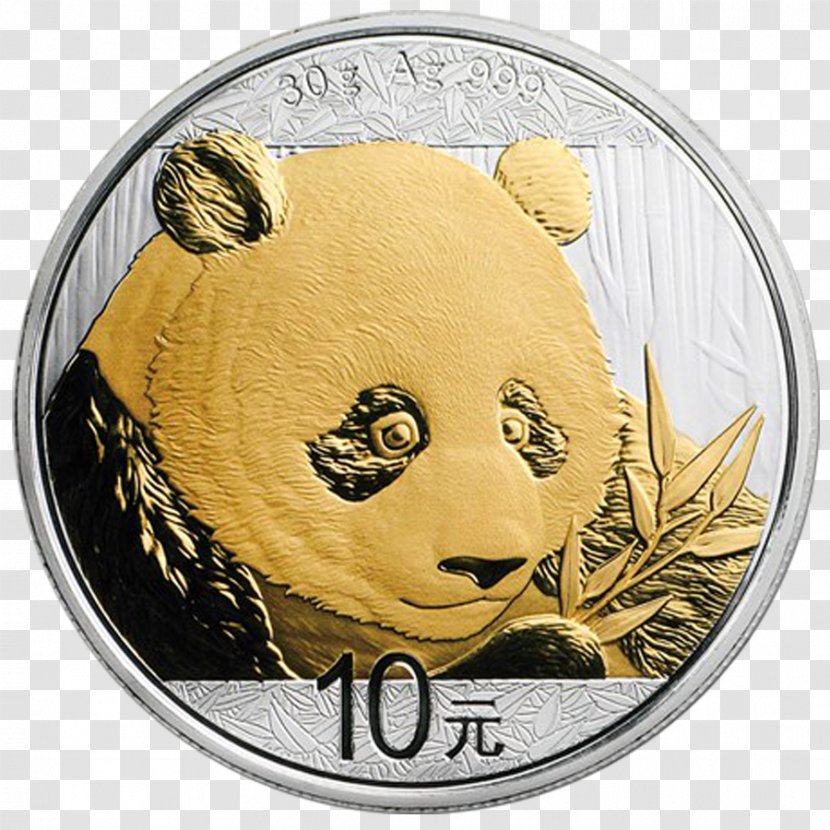 Giant Panda Chinese Gold Coin Silver Transparent PNG