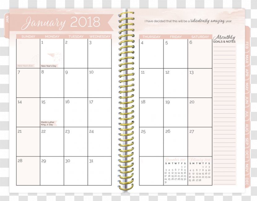 Hardcover Personal Organizer Diary 0 Notebook - Fashion Desk Calendar Transparent PNG