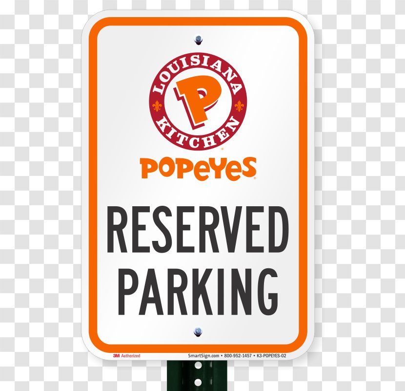Signage Brand Vehicle Product Parking - Popeyes Restaurant Transparent PNG
