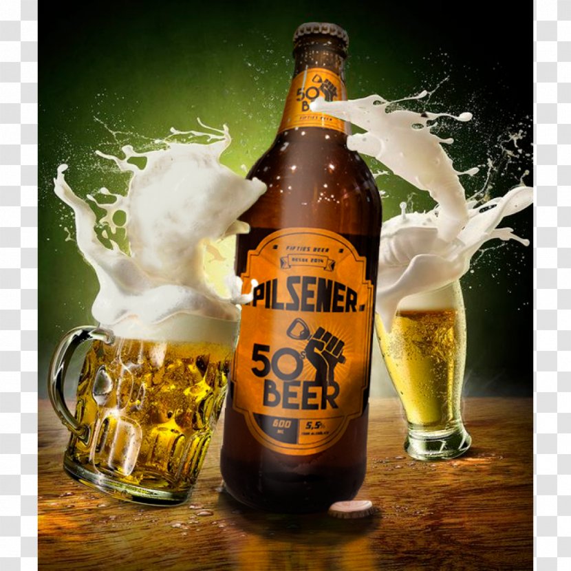 India Pale Ale Lager Beer Pilsner - Glass Bottle Transparent PNG