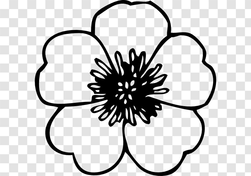 Flower Black And White Clip Art - Tree - Large Floral Cliparts Transparent PNG