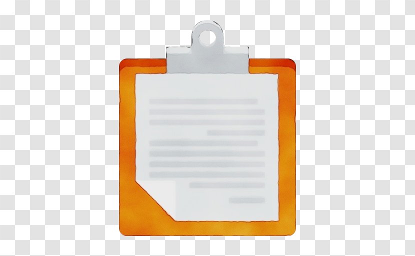 Orange - Paper Product - Clipboard Document Transparent PNG