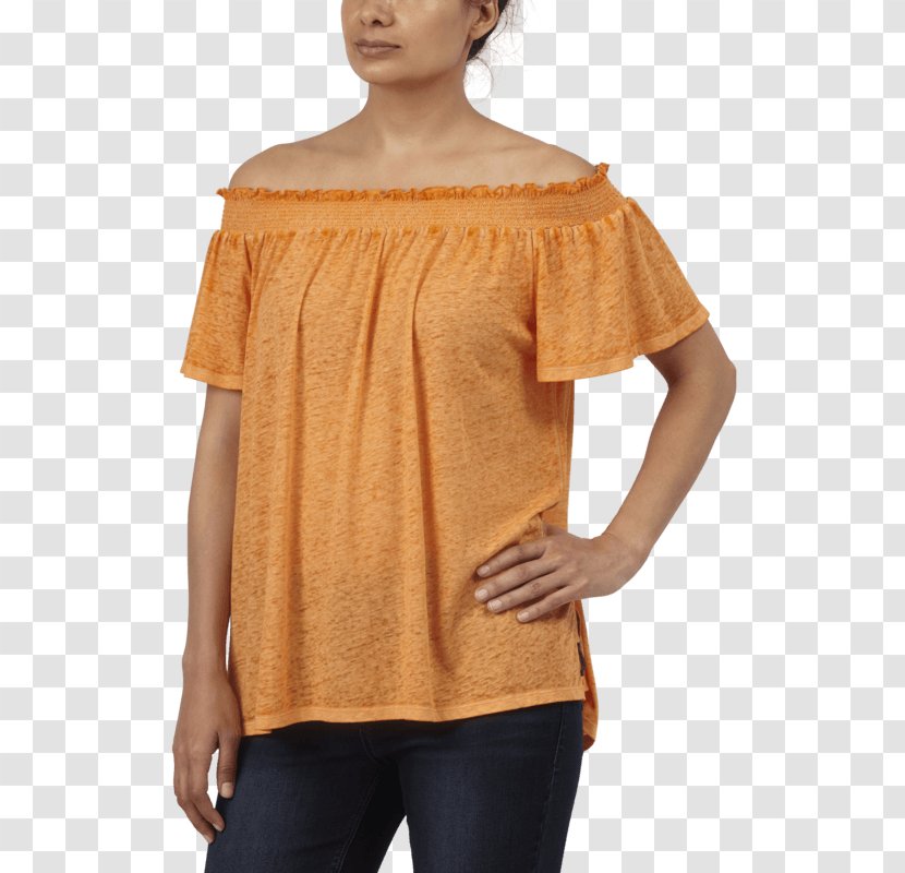 Shoulder Sleeve Top Denim Woman Transparent PNG