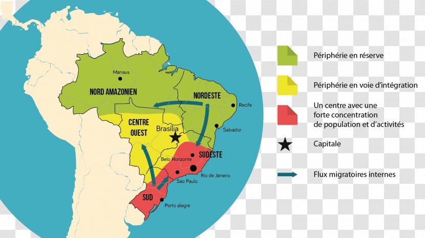 Southeast Region, Brazil Regions Of Northeast Immigration To Economic Development - World - Map Transparent PNG