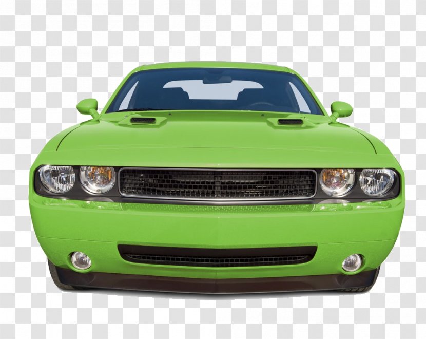 Dodge Challenger Sports Car Chrysler Muscle - Green Material Free To Pull Transparent PNG