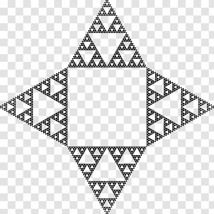 GIF Fractal Sierpinski Triangle Carpet - Black And White Transparent PNG