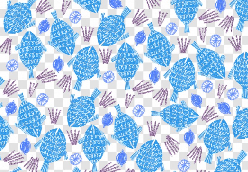 Blue Fish - Designer - Background Pattern Transparent PNG