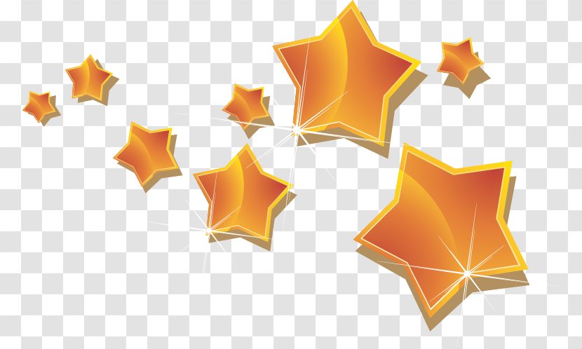 Star Euclidean Vector - Orange - Yellow Pentagonal Decoration Pattern Transparent PNG