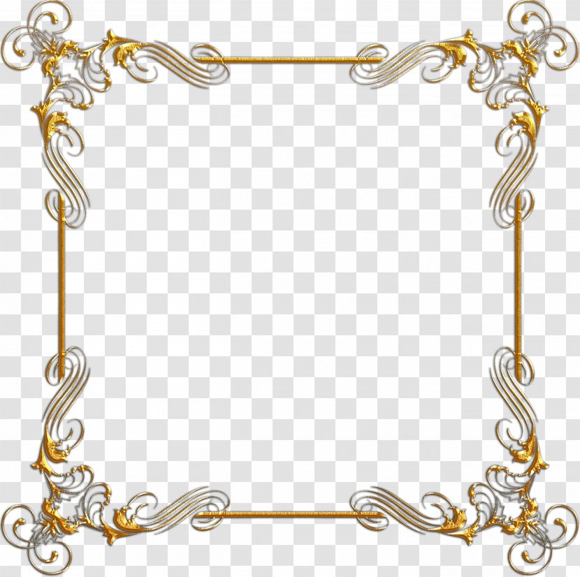 Gold Picture Frames Digital Image Clip Art - Body Jewelry Transparent PNG