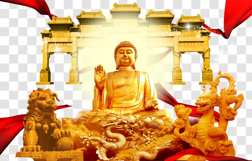 Golden Buddha Fo Guang University Statue - Ancient History - Creative Transparent PNG