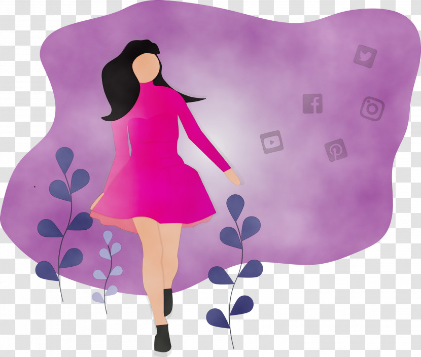 Violet Pink Purple Cartoon Heart Transparent PNG