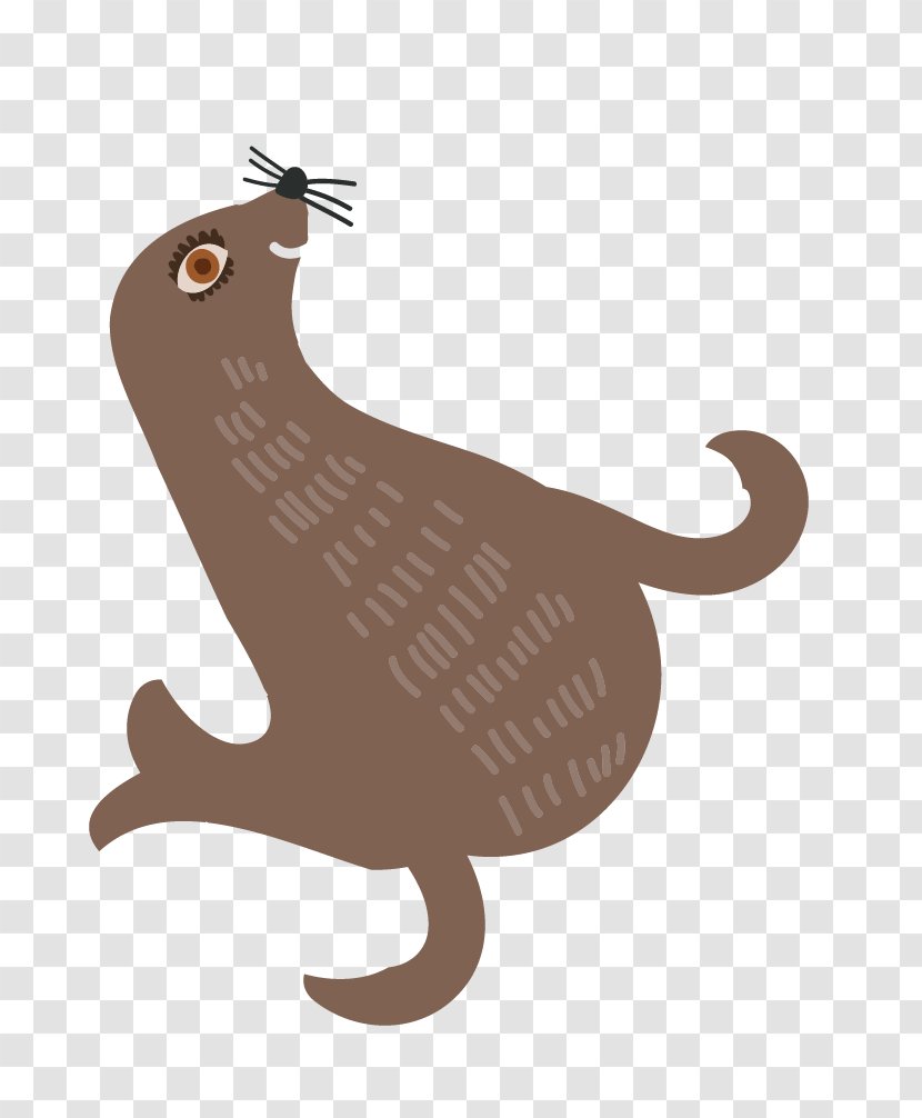 Earless Seal Cartoon Illustration - Fauna - Flat Transparent PNG