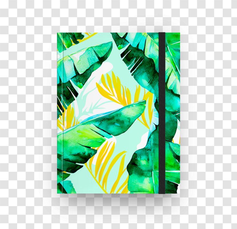 Paper Partition Wall Adhesive Textile Wallpaper - Watercolor Painting - Banana Leaves Transparent PNG